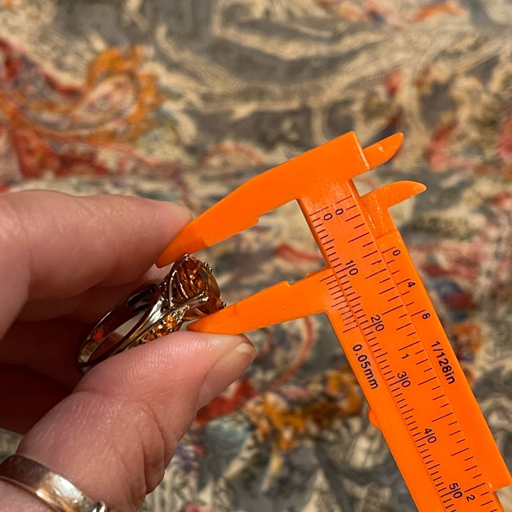💕💕Mederia citrine and orange sapphires ring - Picture 16 of 16